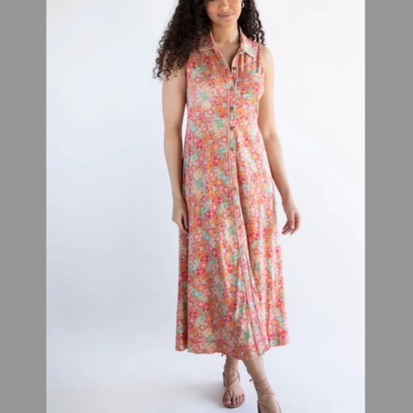Natural Life Lauren Sleeveless Floral Print Maxi Dress Size XS - Picture 2 of 15